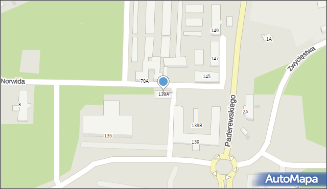 Oświęcim, Dąbrowskiego Jarosława, gen., 139A, mapa Oświęcimia