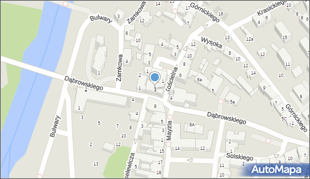Oświęcim, Dąbrowskiego Jarosława, gen., 3, mapa Oświęcimia