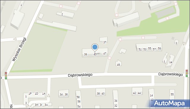 Oświęcim, Dąbrowskiego Jarosława, gen., 43, mapa Oświęcimia