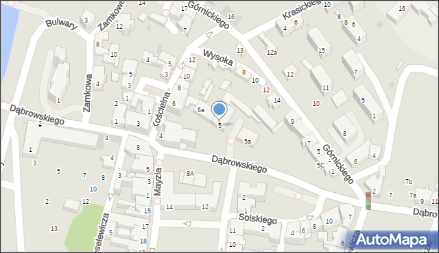 Oświęcim, Dąbrowskiego Jarosława, gen., 5, mapa Oświęcimia