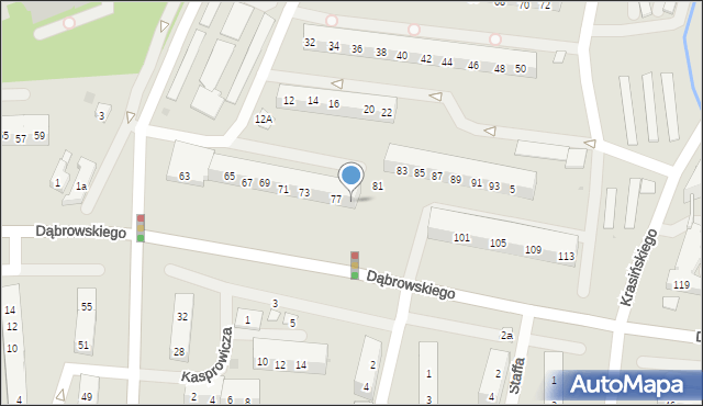 Oświęcim, Dąbrowskiego Jarosława, gen., 79, mapa Oświęcimia