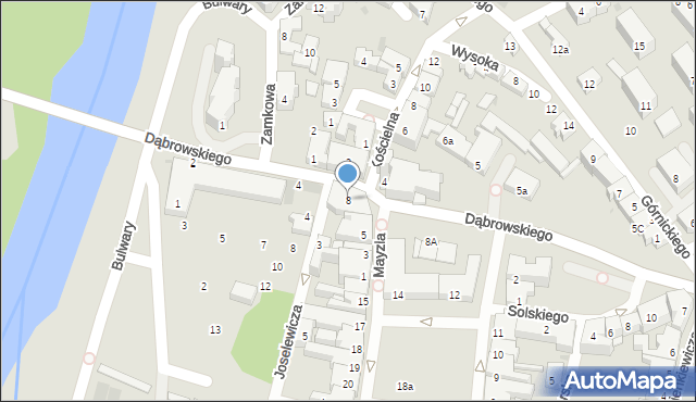 Oświęcim, Dąbrowskiego Jarosława, gen., 8, mapa Oświęcimia