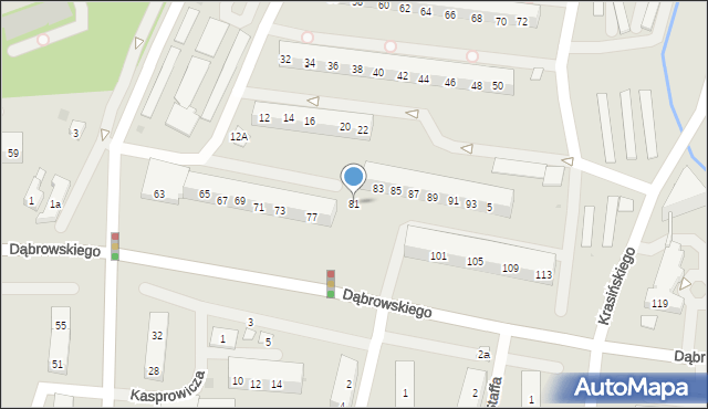 Oświęcim, Dąbrowskiego Jarosława, gen., 81, mapa Oświęcimia