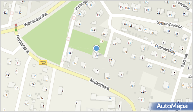 Otrębusy, Dąbrowskiej Marii, 17, mapa Otrębusy