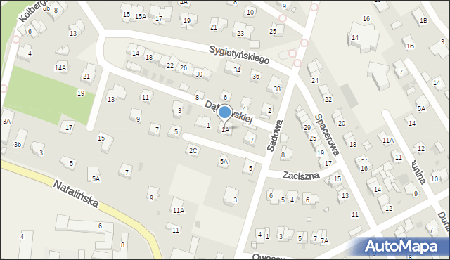 Otrębusy, Dąbrowskiej Marii, 1A, mapa Otrębusy