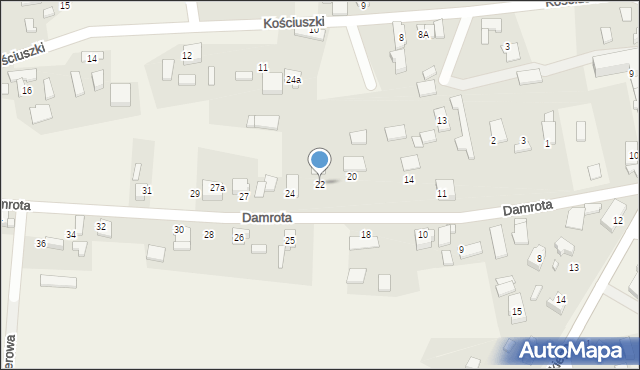 Pawonków, Damrota, 22, mapa Pawonków