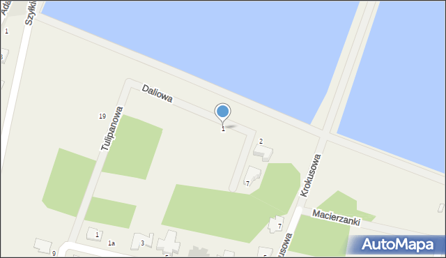 Pęcice, Daliowa, 1, mapa Pęcice