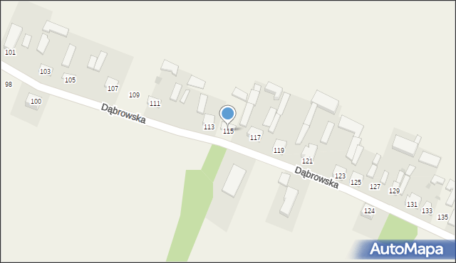 Pęczniew, Dąbrowska, 115, mapa Pęczniew