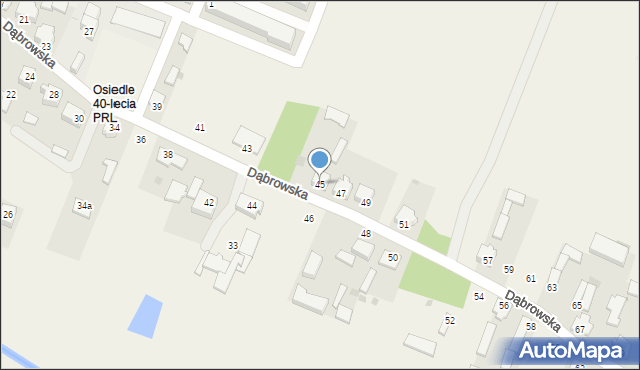 Pęczniew, Dąbrowska, 45, mapa Pęczniew