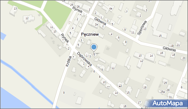 Pęczniew, Dąbrowska, 5, mapa Pęczniew