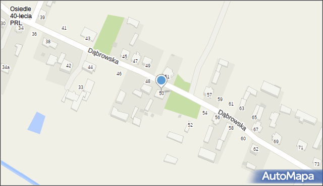 Pęczniew, Dąbrowska, 50, mapa Pęczniew