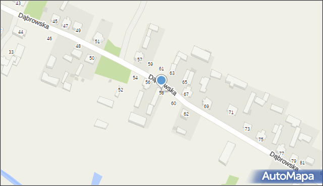 Pęczniew, Dąbrowska, 58, mapa Pęczniew