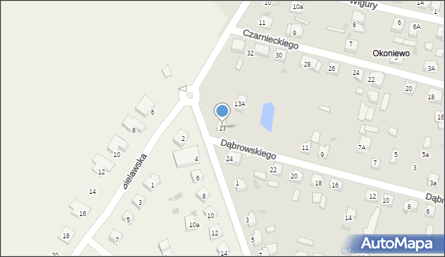 Pelplin, Dąbrowskiego, gen., 13, mapa Pelplin