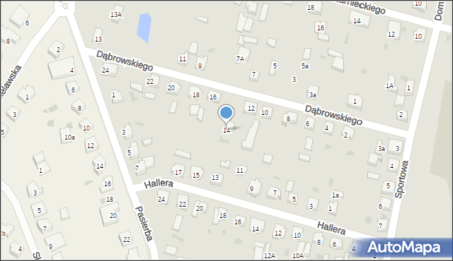 Pelplin, Dąbrowskiego, gen., 14, mapa Pelplin