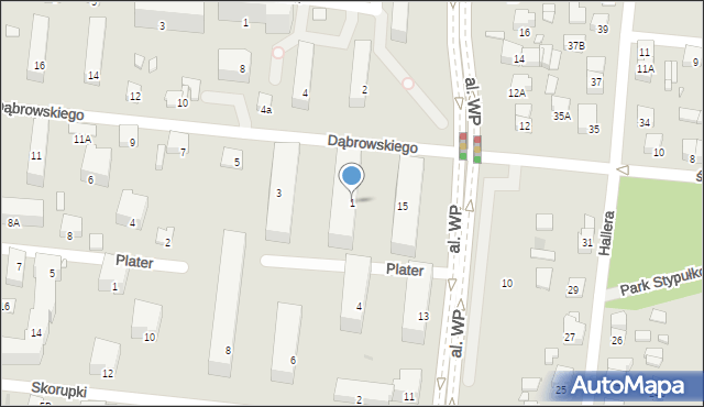 Piastów, Dąbrowskiego Jarosława, gen., 1, mapa Piastów