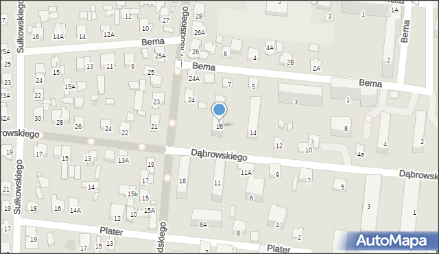 Piastów, Dąbrowskiego Jarosława, gen., 16, mapa Piastów