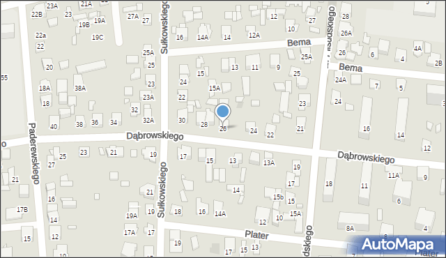 Piastów, Dąbrowskiego Jarosława, gen., 26, mapa Piastów
