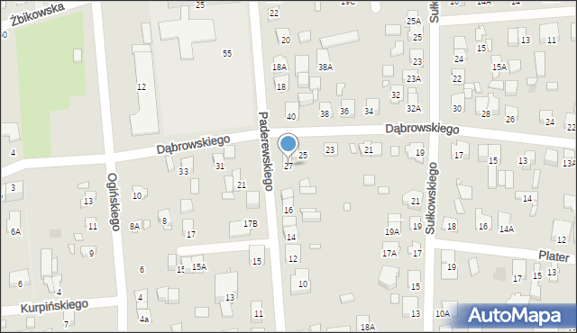 Piastów, Dąbrowskiego Jarosława, gen., 27, mapa Piastów