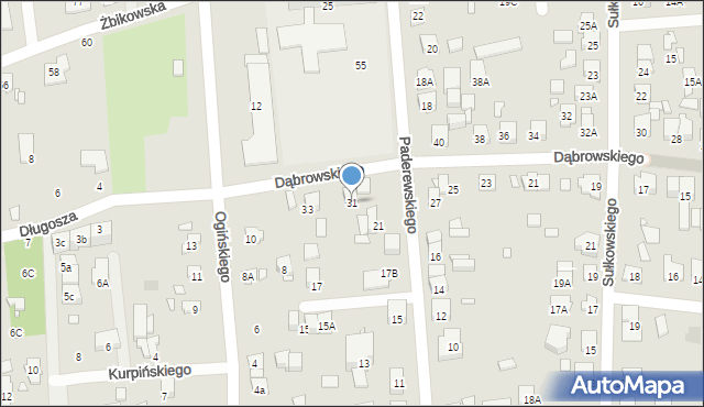 Piastów, Dąbrowskiego Jarosława, gen., 31, mapa Piastów