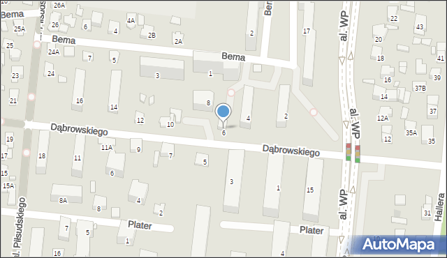 Piastów, Dąbrowskiego Jarosława, gen., 4a, mapa Piastów