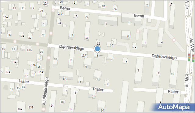 Piastów, Dąbrowskiego Jarosława, gen., 9, mapa Piastów