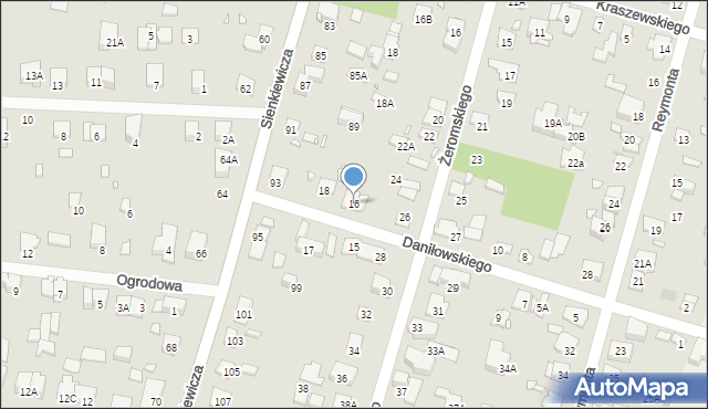 Piastów, Daniłowskiego Gustawa, 16, mapa Piastów