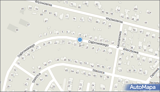 Piekary Śląskie, Dąbrowskiego Jarosława, gen., 20, mapa Piekary Śląskie