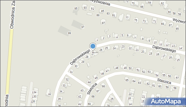Piekary Śląskie, Dąbrowskiego Jarosława, gen., 27, mapa Piekary Śląskie