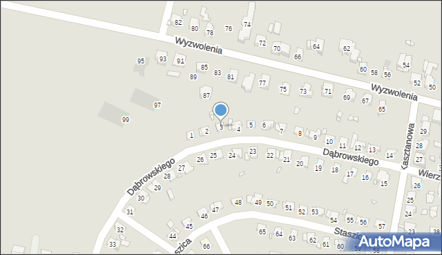 Piekary Śląskie, Dąbrowskiego Jarosława, gen., 3, mapa Piekary Śląskie