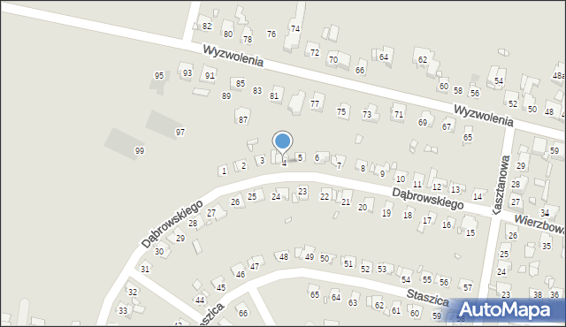 Piekary Śląskie, Dąbrowskiego Jarosława, gen., 4, mapa Piekary Śląskie