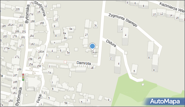 Piekary Śląskie, Damrota Konstantego, 1D, mapa Piekary Śląskie