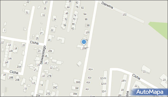 Piekary Śląskie, Darwina Karola, 104, mapa Piekary Śląskie