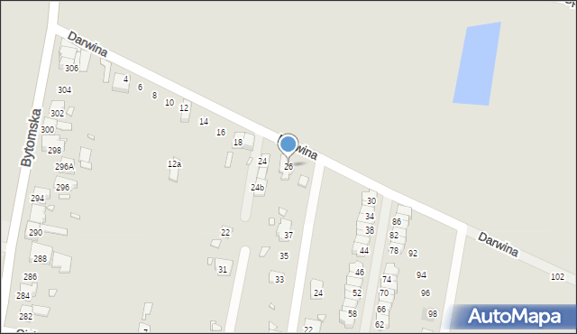 Piekary Śląskie, Darwina Karola, 26, mapa Piekary Śląskie