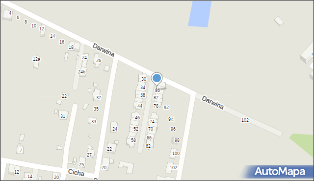 Piekary Śląskie, Darwina Karola, 86, mapa Piekary Śląskie