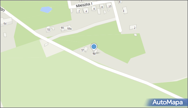 Pieńsk, Dąbrowskiego Henryka, gen., 59, mapa Pieńsk