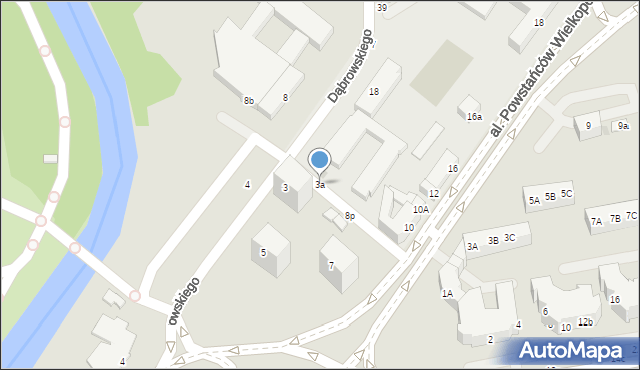 Piła, Dąbrowskiego, 3a, mapa Piły
