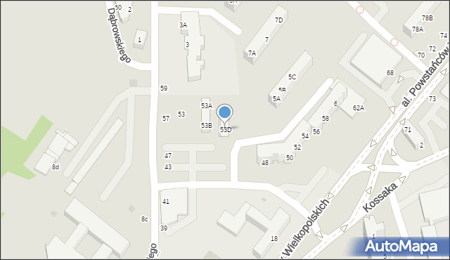 Piła, Dąbrowskiego, 53D, mapa Piły