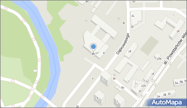 Piła, Dąbrowskiego, 8b, mapa Piły