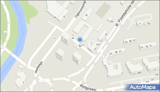 Piła, Dąbrowskiego, 8p, mapa Piły