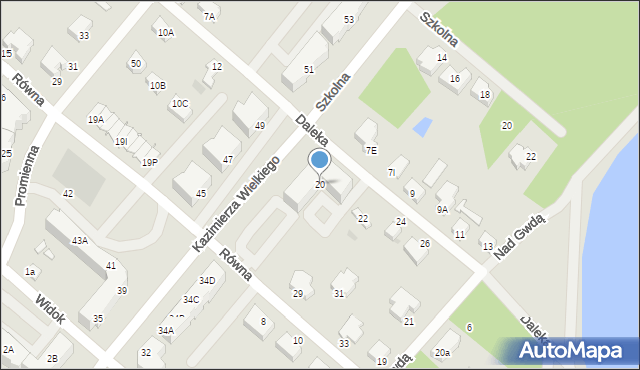Piła, Daleka, 20, mapa Piły