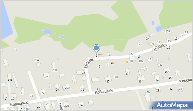 Pionki, Daleka, 1, mapa Pionki