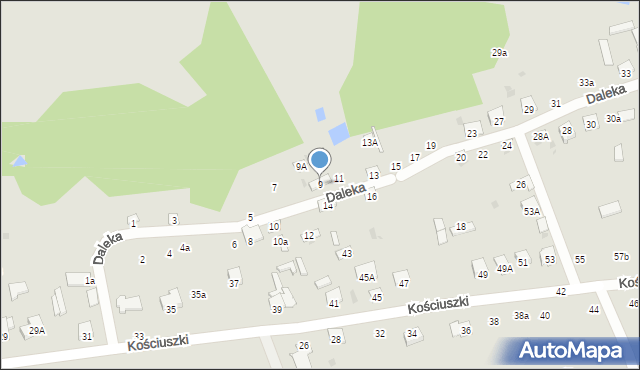 Pionki, Daleka, 9, mapa Pionki