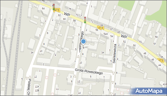 Piotrków Trybunalski, Dąbrowskiego Jarosława, gen., 6, mapa Piotrków Trybunalski