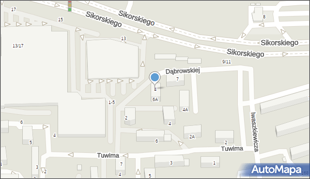 Piotrków Trybunalski, Dąbrowskiej Marii, 4, mapa Piotrków Trybunalski