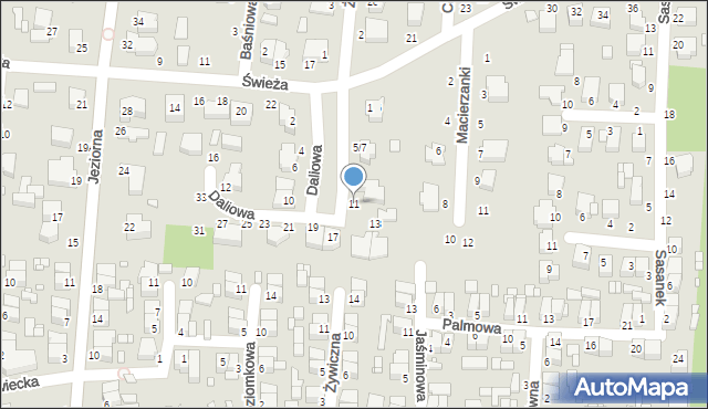 Piotrków Trybunalski, Daliowa, 11, mapa Piotrków Trybunalski