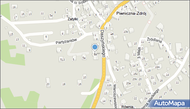Piwniczna-Zdrój, Daszyńskiego Jana, 8a, mapa Piwniczna-Zdrój