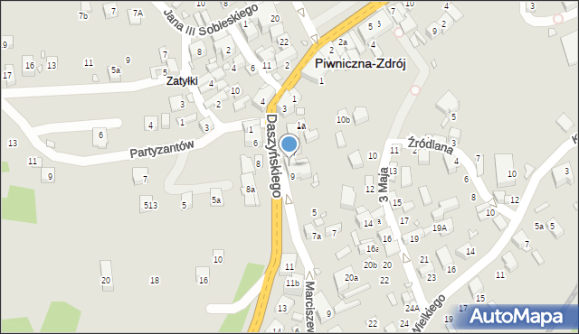 Piwniczna-Zdrój, Daszyńskiego Jana, 9a, mapa Piwniczna-Zdrój