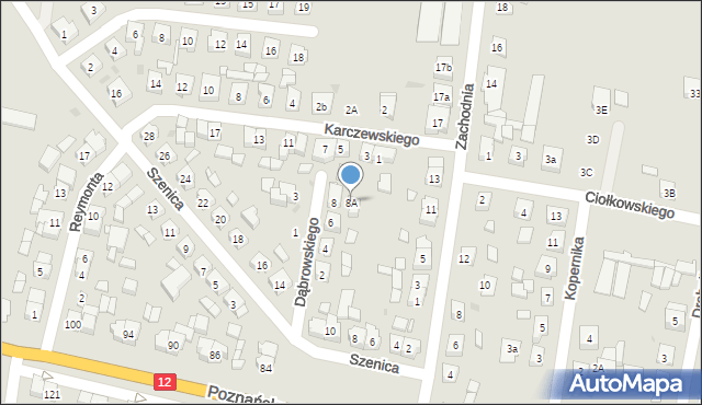 Pleszew, Dąbrowskiego, 8A, mapa Pleszew