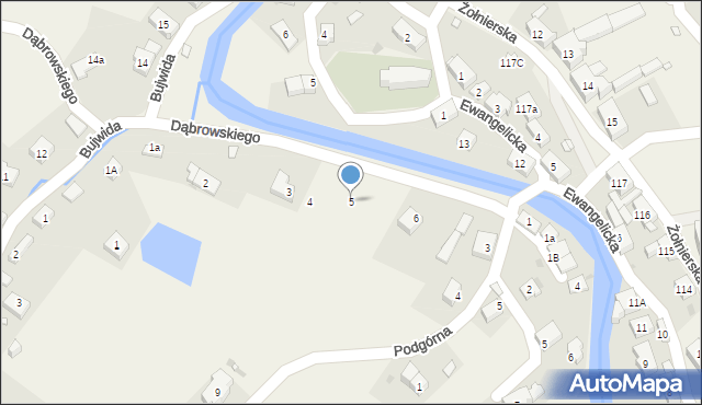 Podgórzyn, Dąbrowskiego, 5, mapa Podgórzyn