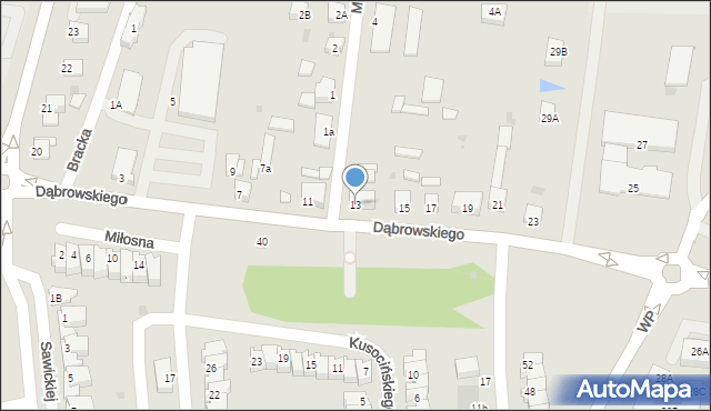 Polkowice, Dąbrowskiego Henryka, gen., 13, mapa Polkowice